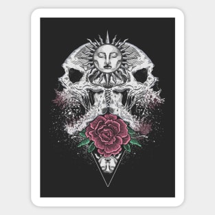 Goth Skull Rose Sticker